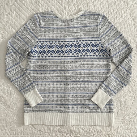 L.L. Bean Nordic Fair Isle Cashmere Blend Cardigan Button Down Sweater - Picture 4 of 11